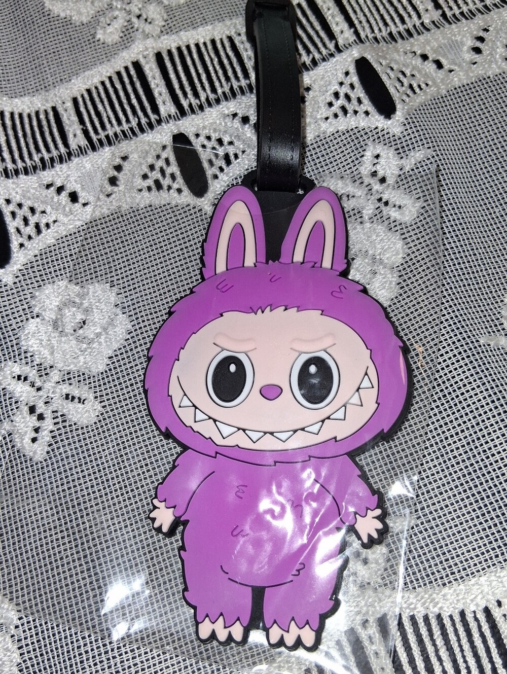 Purple Labubu Luggage Tag